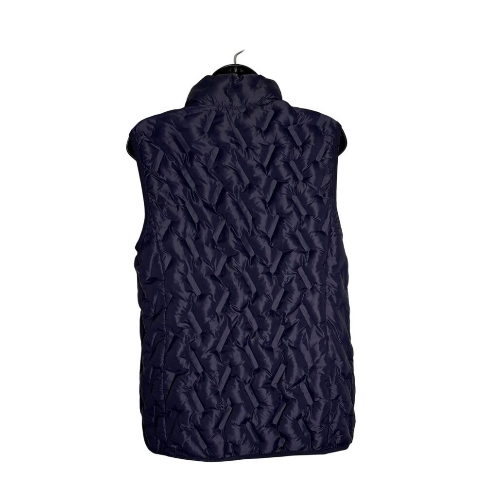 Tangerine Quilted Puffer Vest Navy Insulated Lightweight Zip-Up Size M - Picture 2 of 9